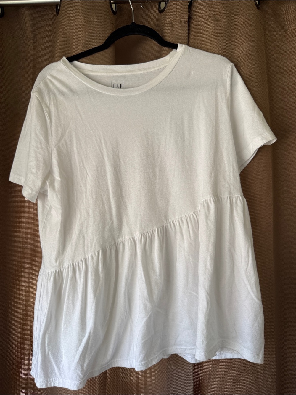 GAP White Short Sleeve Peplum Tee